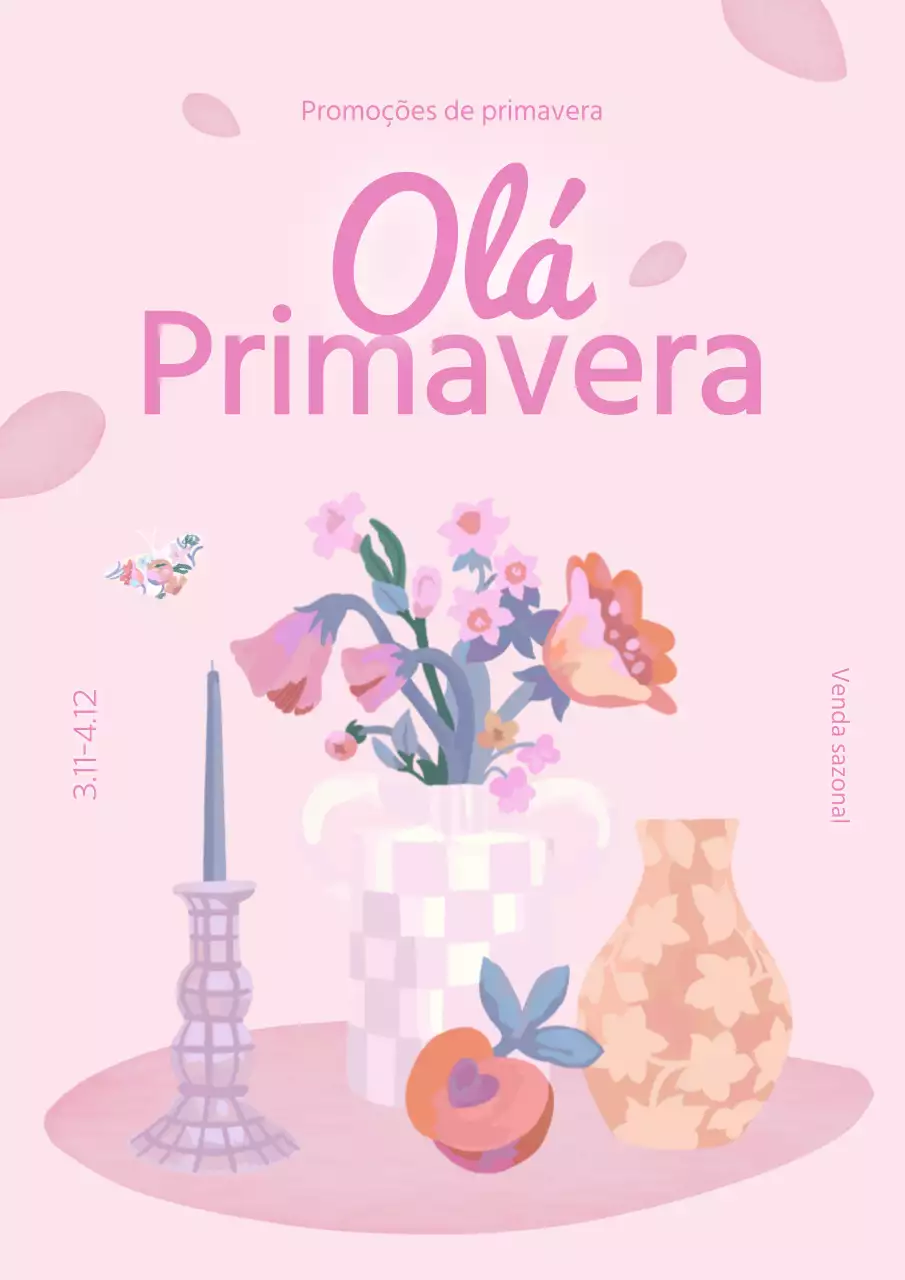 Promover uma simples venda de primavera em cor-de-rosa e lilás