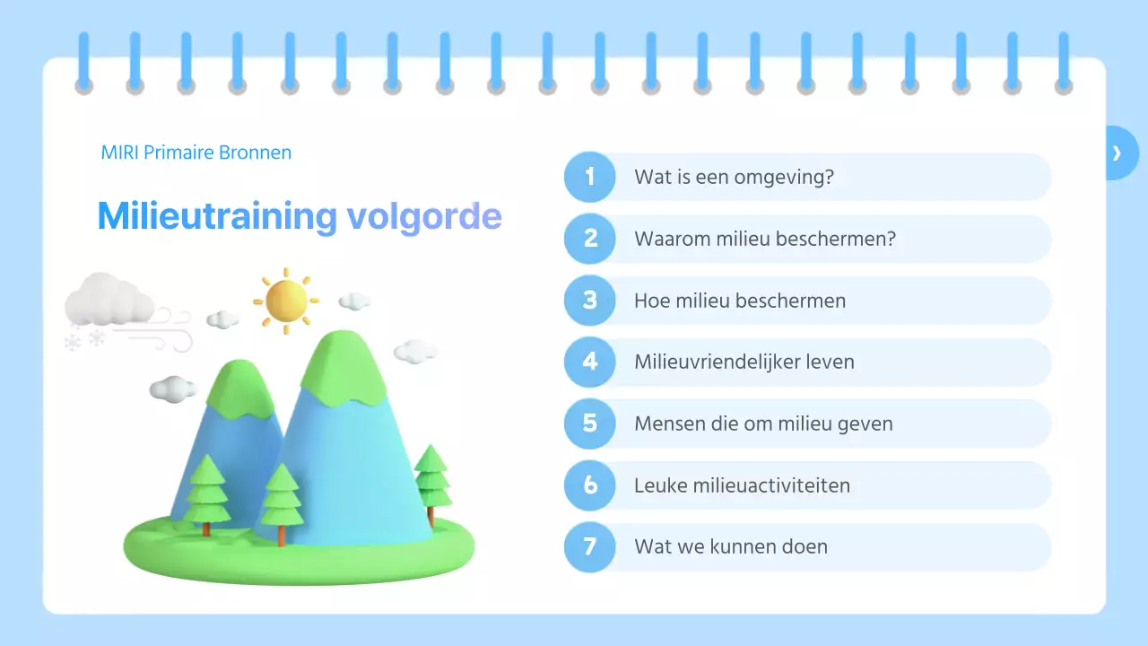 Een mooie bron voor milieu-educatie in lichtblauw en paars