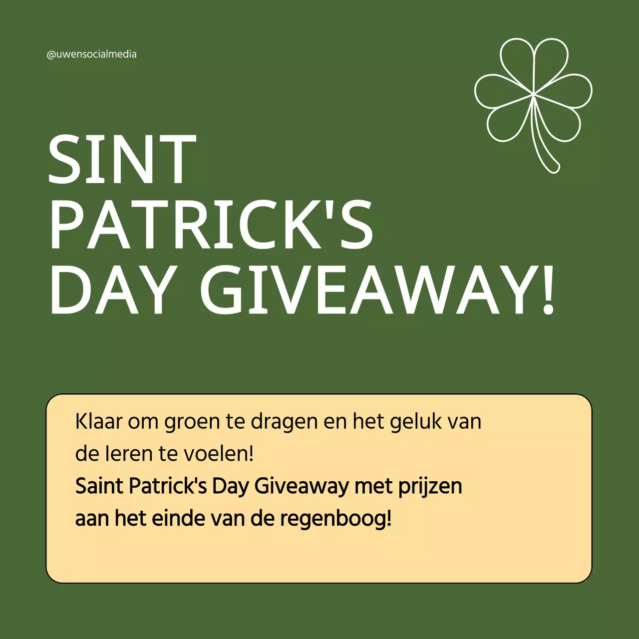 Groen en geel Retro St. Patrick's Day Giveaway Advertentie