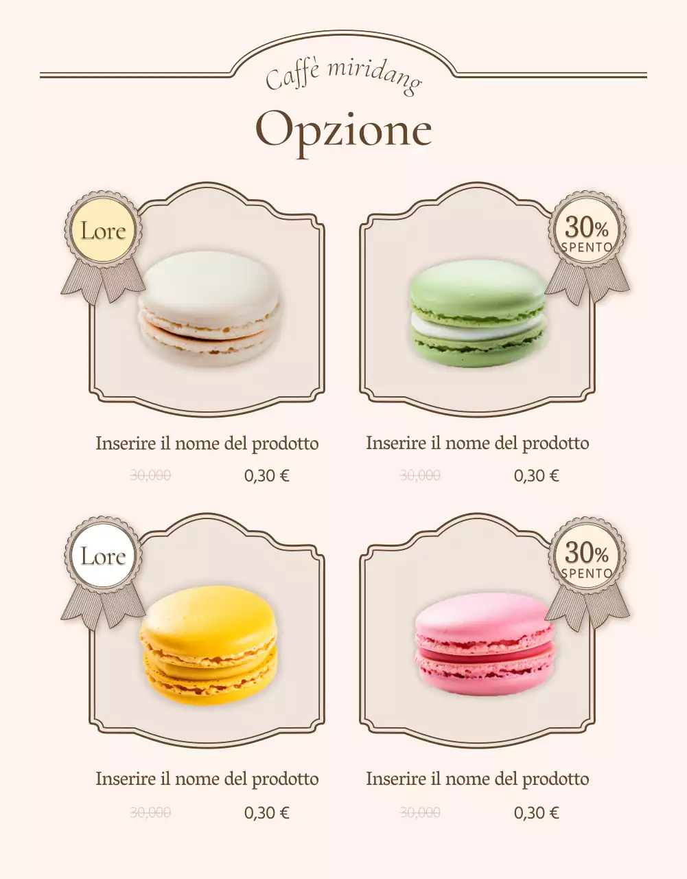 Descrizioni di dettagli del prodotto o annunci per pagine di dettagli vintage in avorio e beige