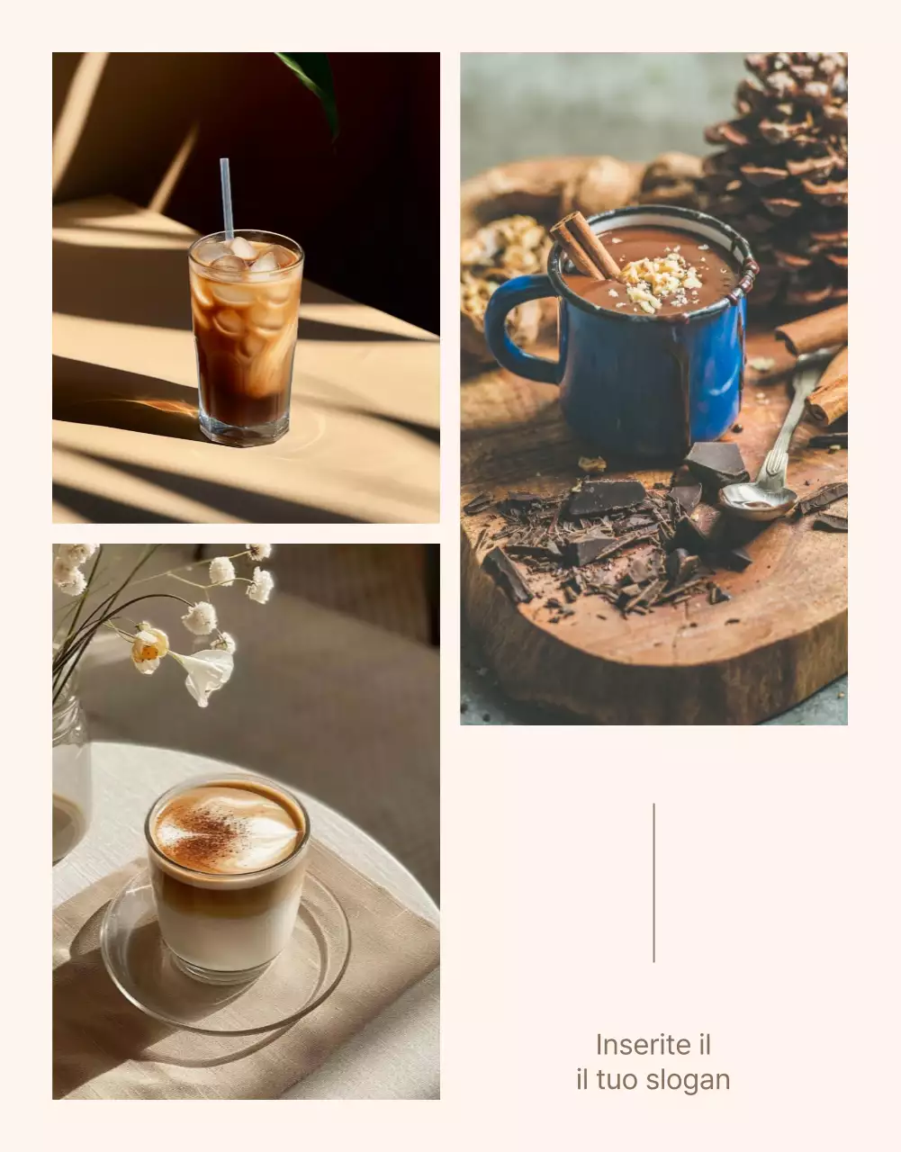 Layout di foto o annunci per pagine di dettagli vintage in avorio e beige