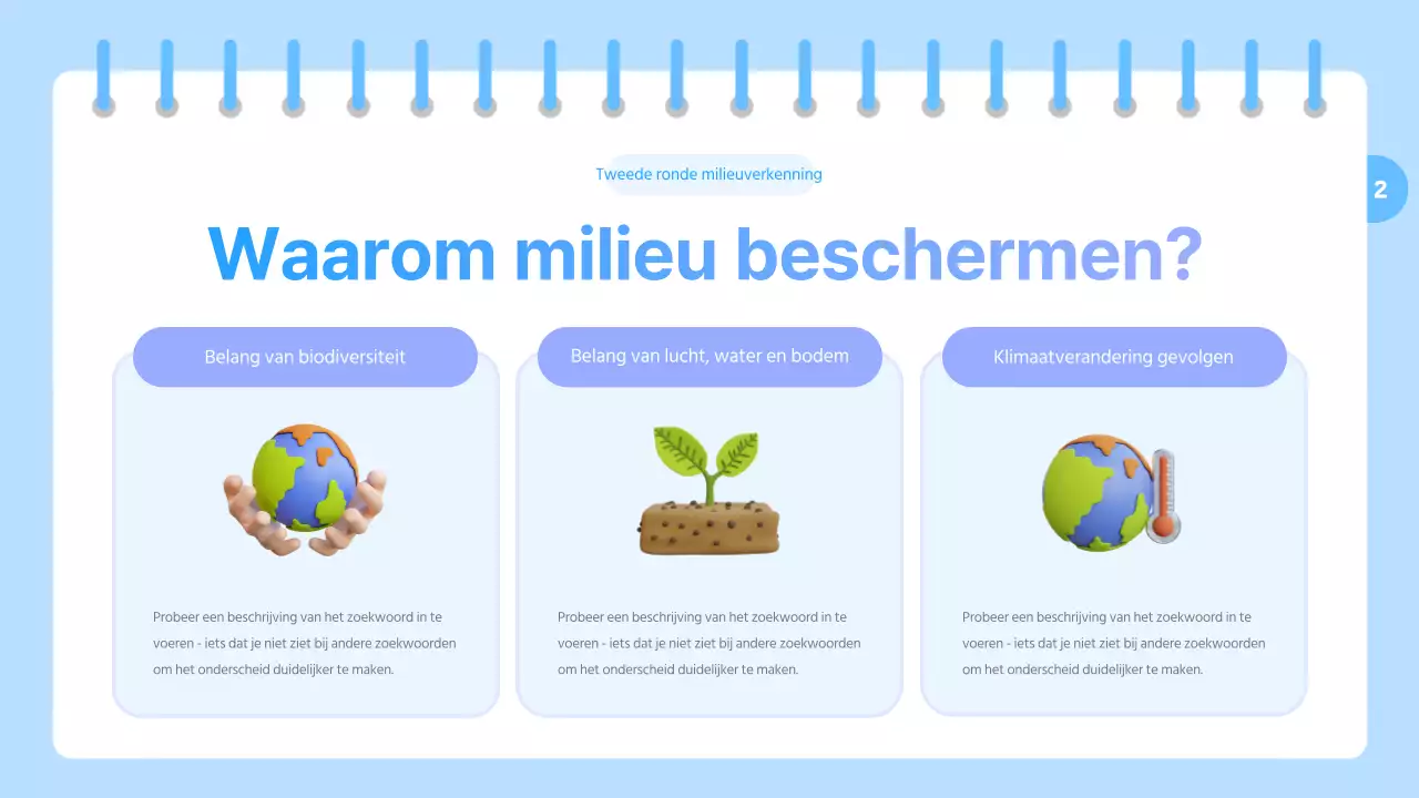 Een mooie bron voor milieu-educatie in lichtblauw en paars
