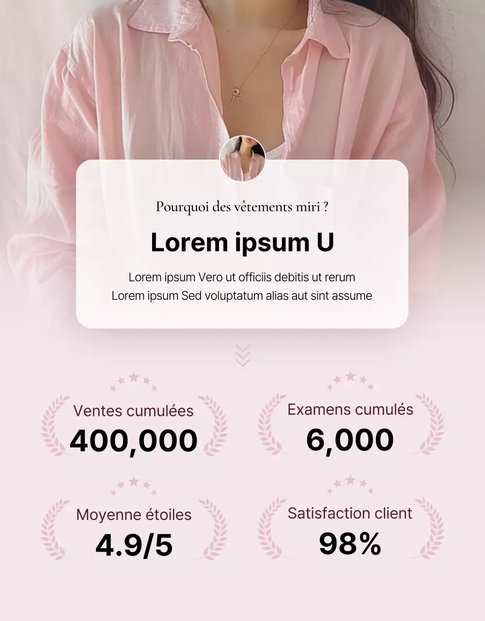 Promouvoir un détail de mode branché intro en rose