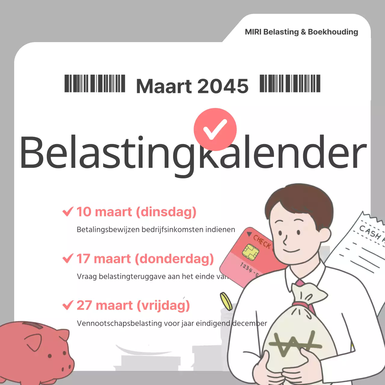 Een eenvoudig grijs en rood belastingschema