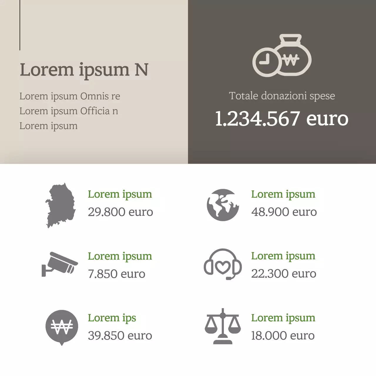 Promuovere la sponsorizzazione dei bambini con il minimalismo bianco e marrone