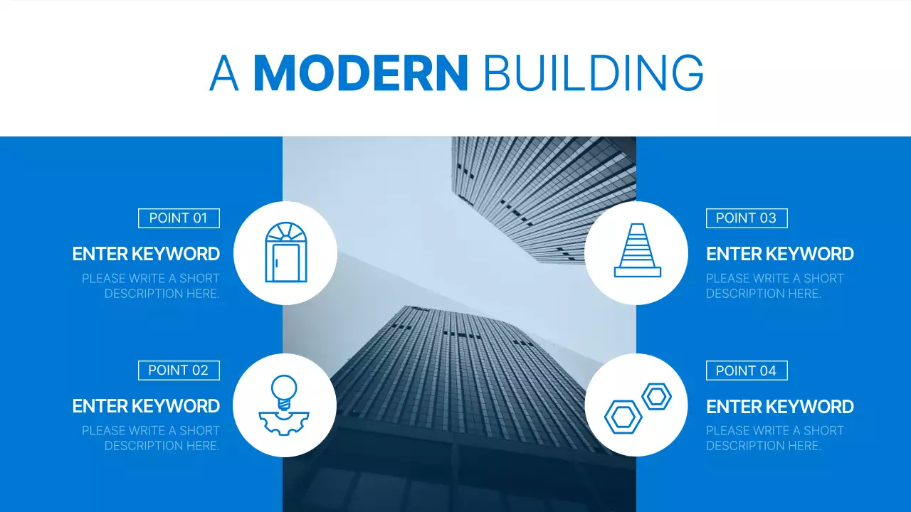 블루 모던 건설 정보 프레젠테이션