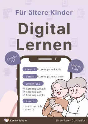 Förderung digitaler Bildungsprogramme für Senioren in Mauve und Braun