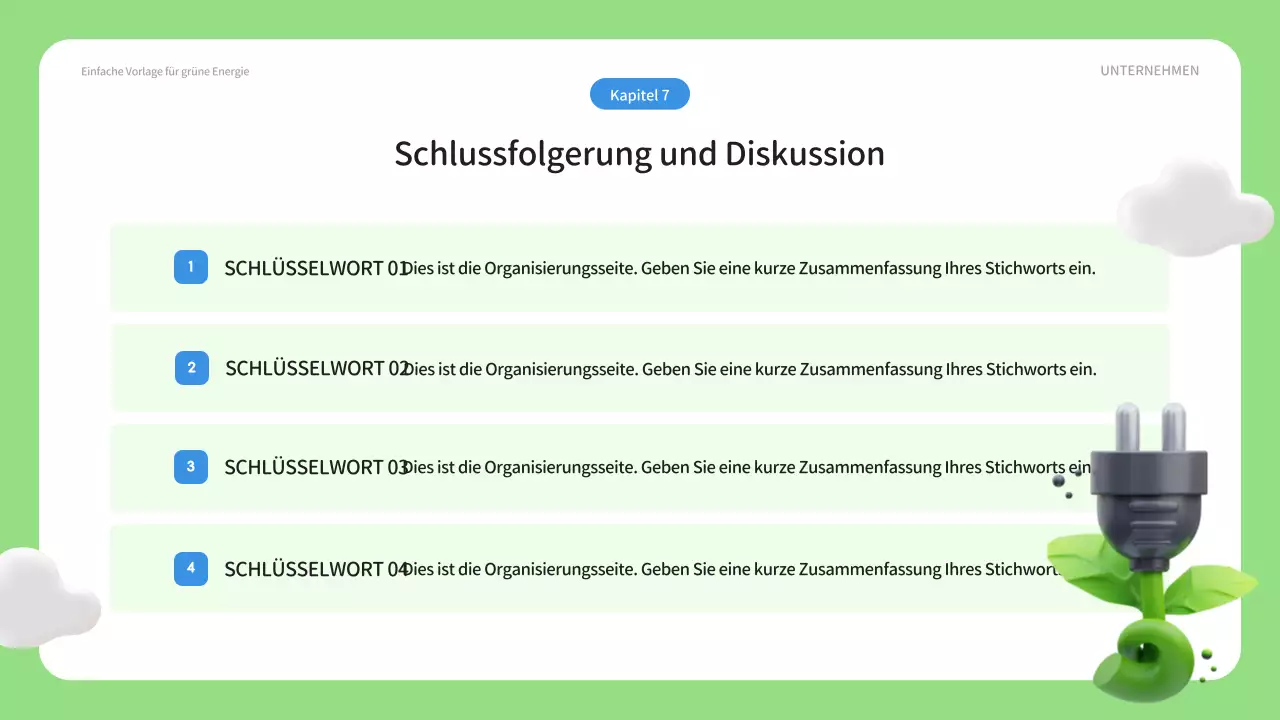 Ein einfacher ESG-Geschäftsplan in grün und blau
