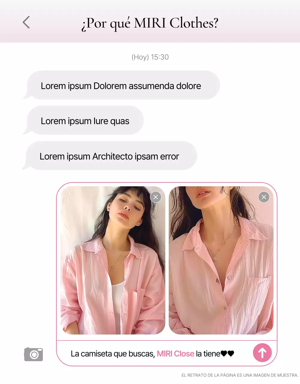 Promocione las páginas de productos de moda de primavera en rosa