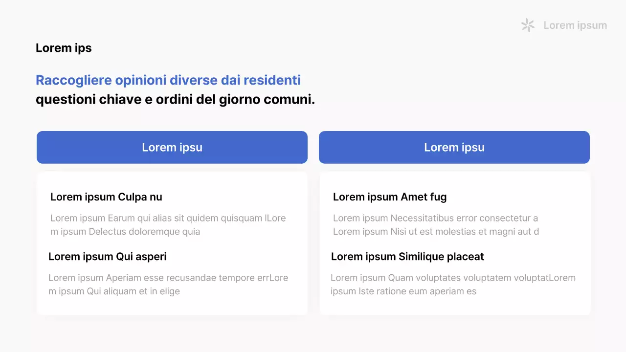 Un semplice prospetto di associazione di quartiere in bianco e blu