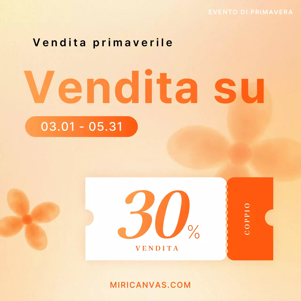 Una bella pubblicità per eventi primaverili in giallo e azzurro