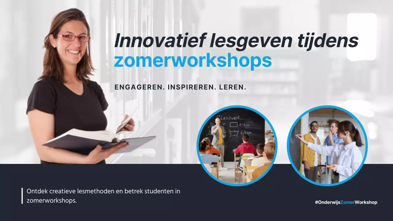 Moderne zomer in marineblauw en lichtblauw Workshop Cursusmateriaal