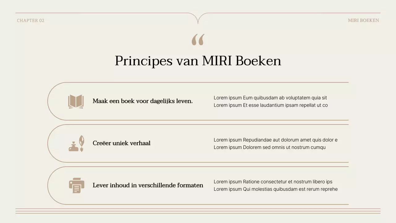 Een eenvoudig boekvoorstel in bruin en beige