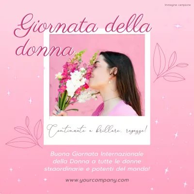 Campagna di tendenza per la Giornata internazionale della donna in bianco e rosa