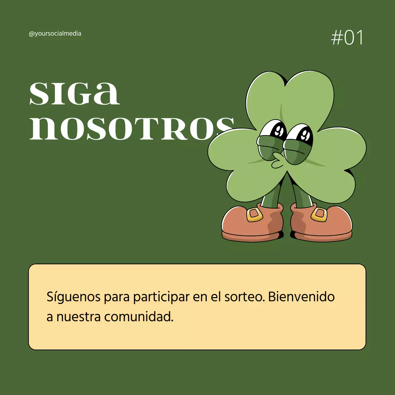 Anuncio retro verde y amarillo para el sorteo del Día de San Patricio