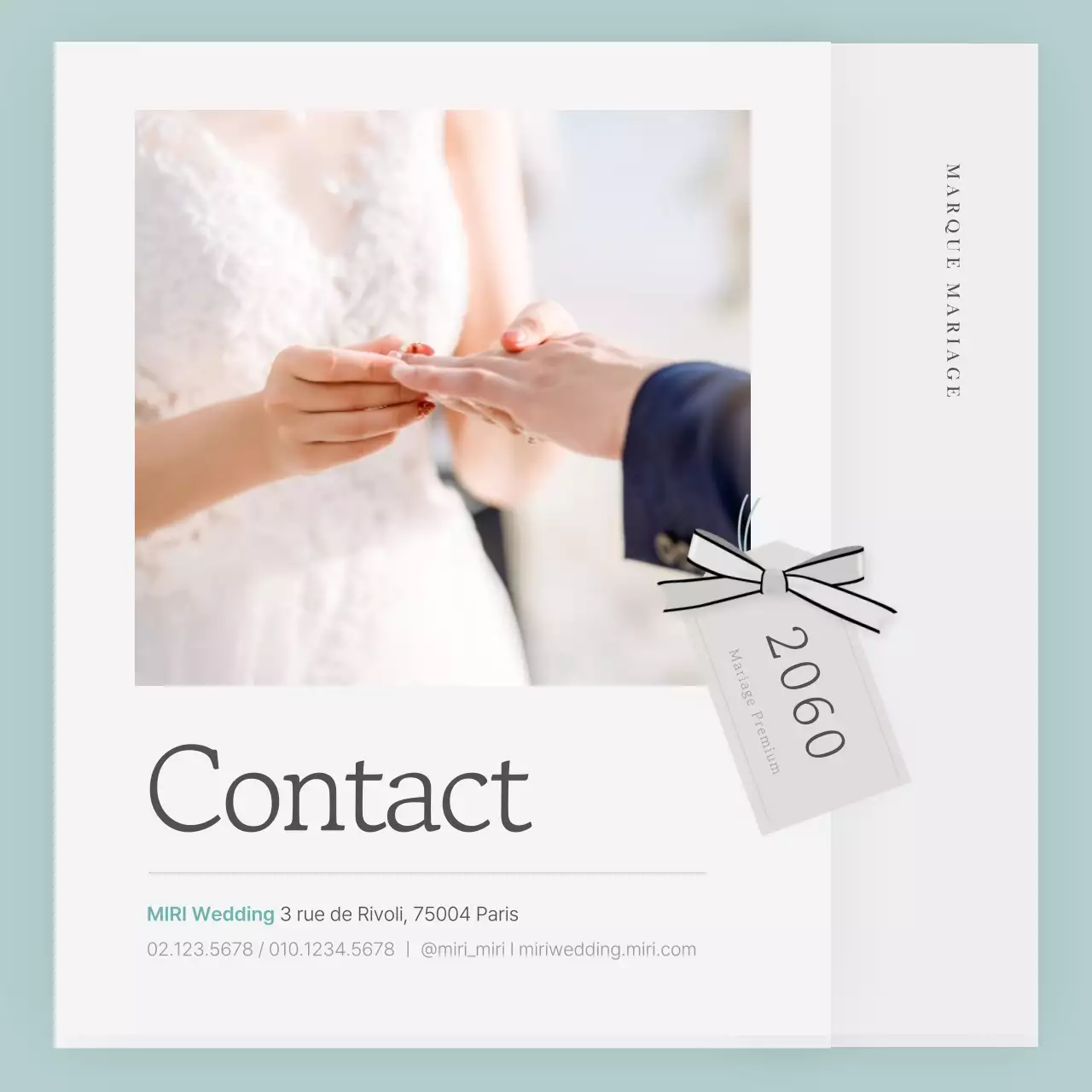 Promouvoir une marque de mariage simple en bleu clair