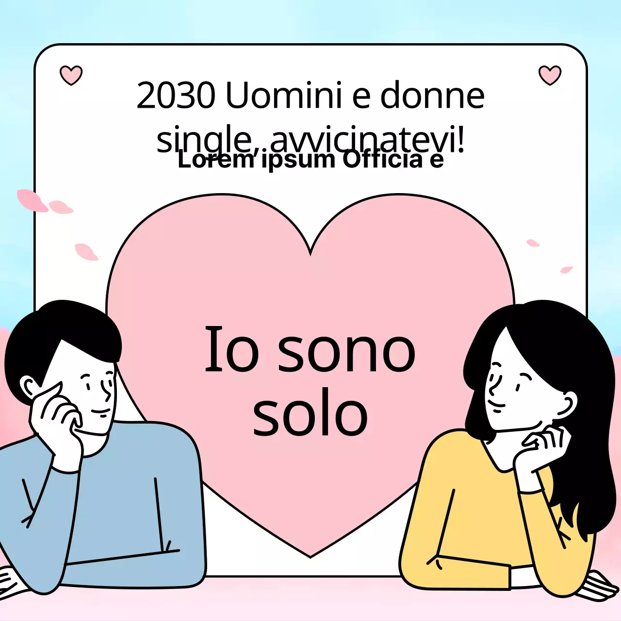 Un simpatico annuncio di appuntamento al buio in rosa e azzurro