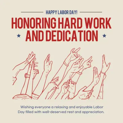 Red Classic Labor Day Announcement Social Media Post