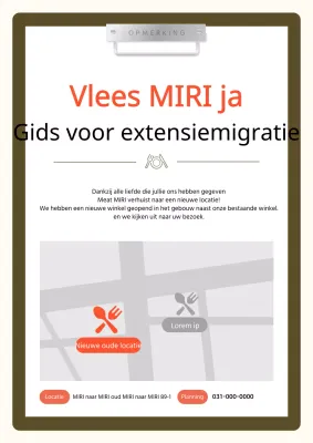 Een eenvoudige bruine en oranje winkelverhuizing