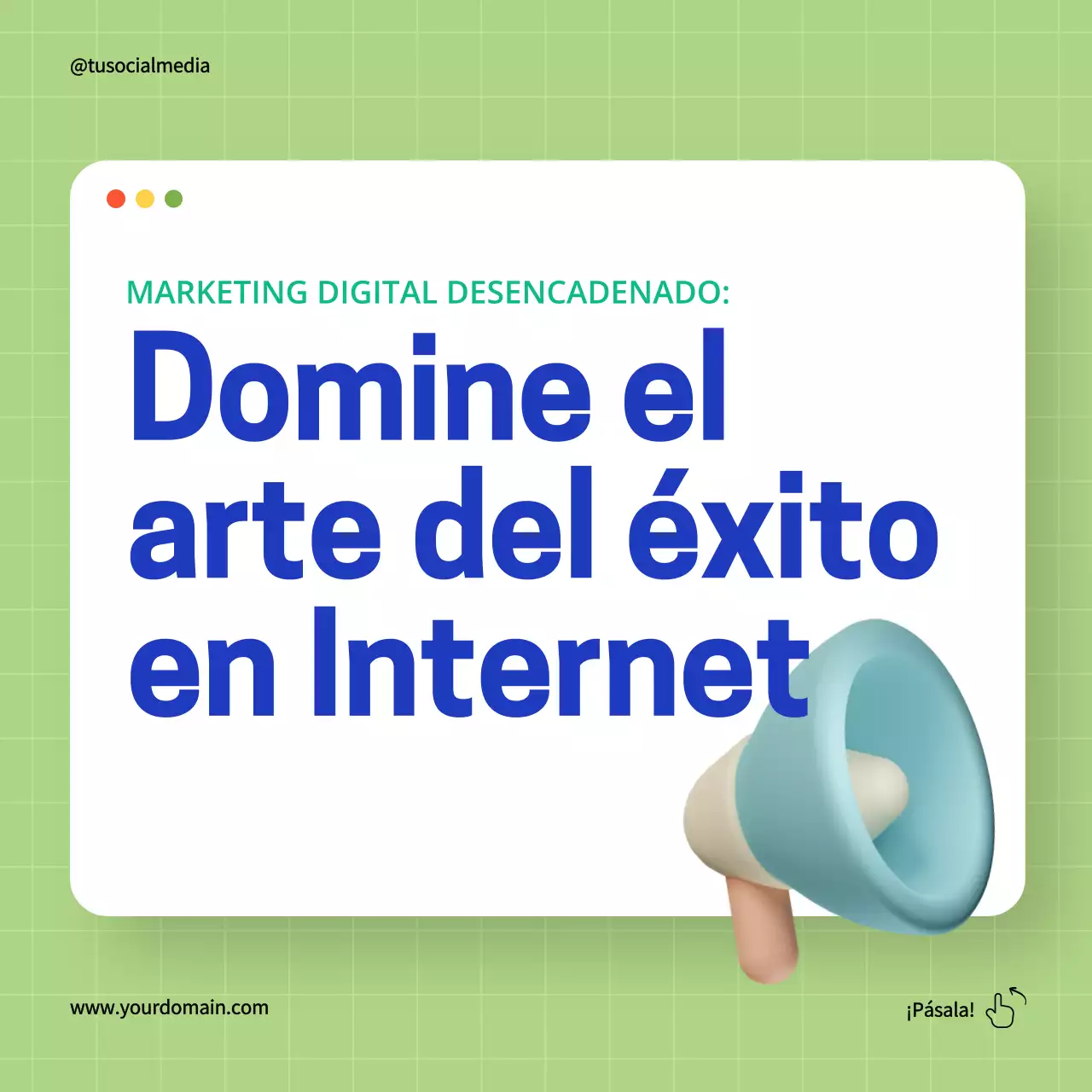 Verde y azul Consejos sencillos de marketing digital Guía Estrategia