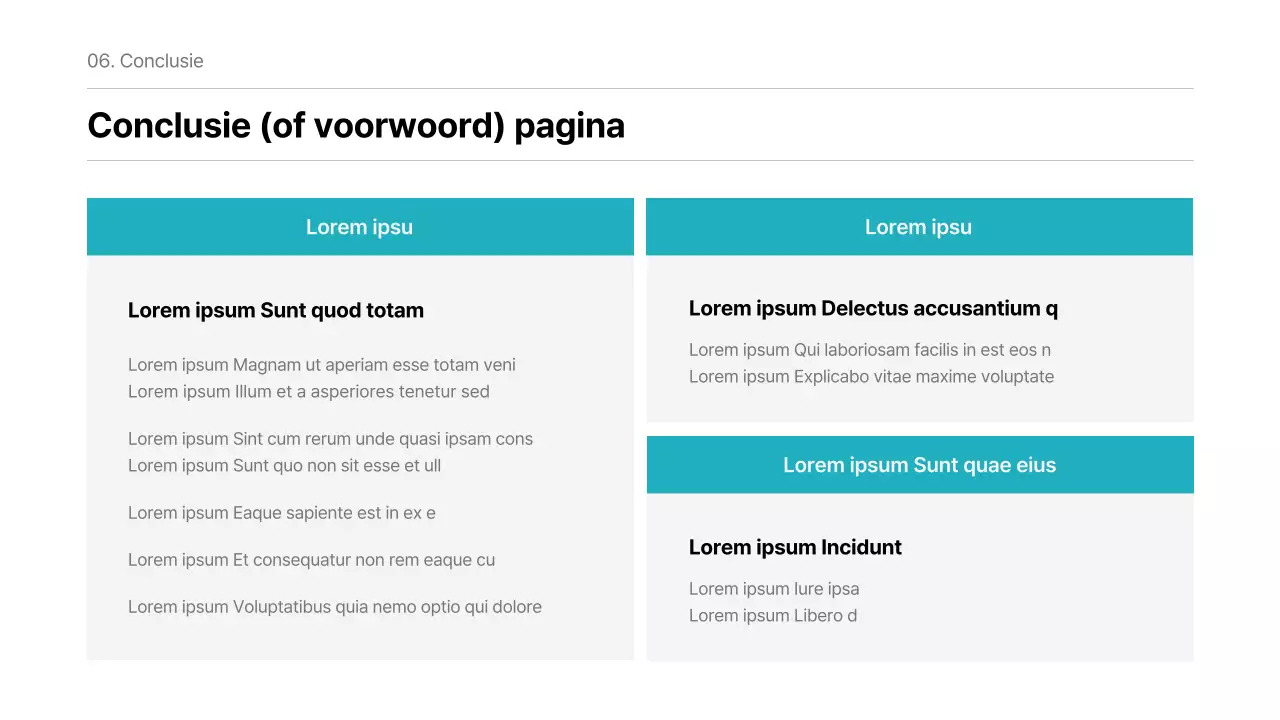 Een eenvoudig bedrijfsrapport in mint en wit