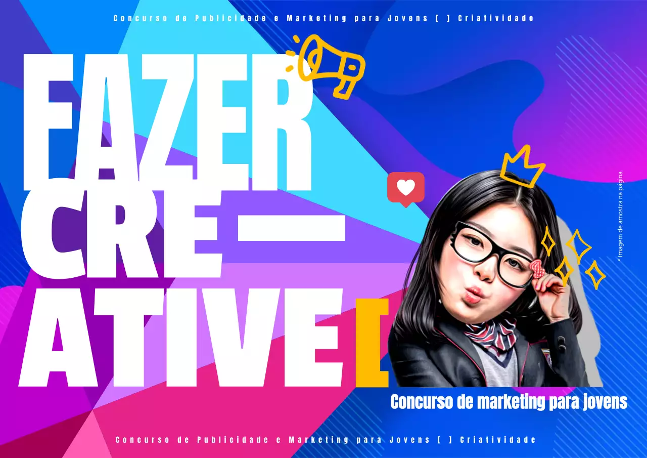 Promover concursos publicitários na moda em azul e fluorescência
