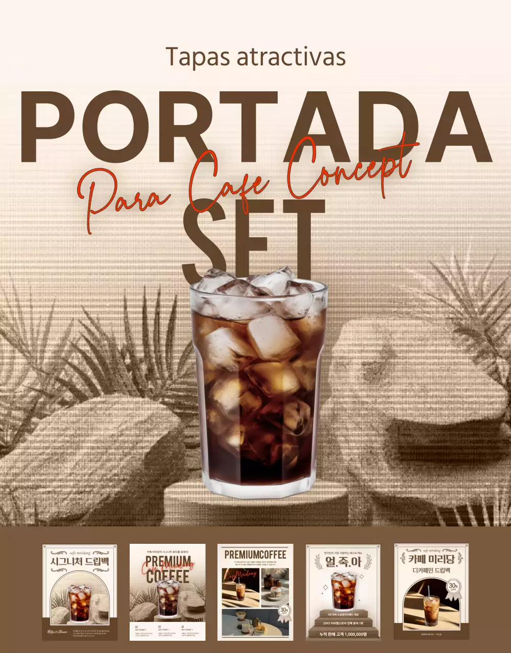 Anuncio vintage de cafetería panadería en marfil y beige