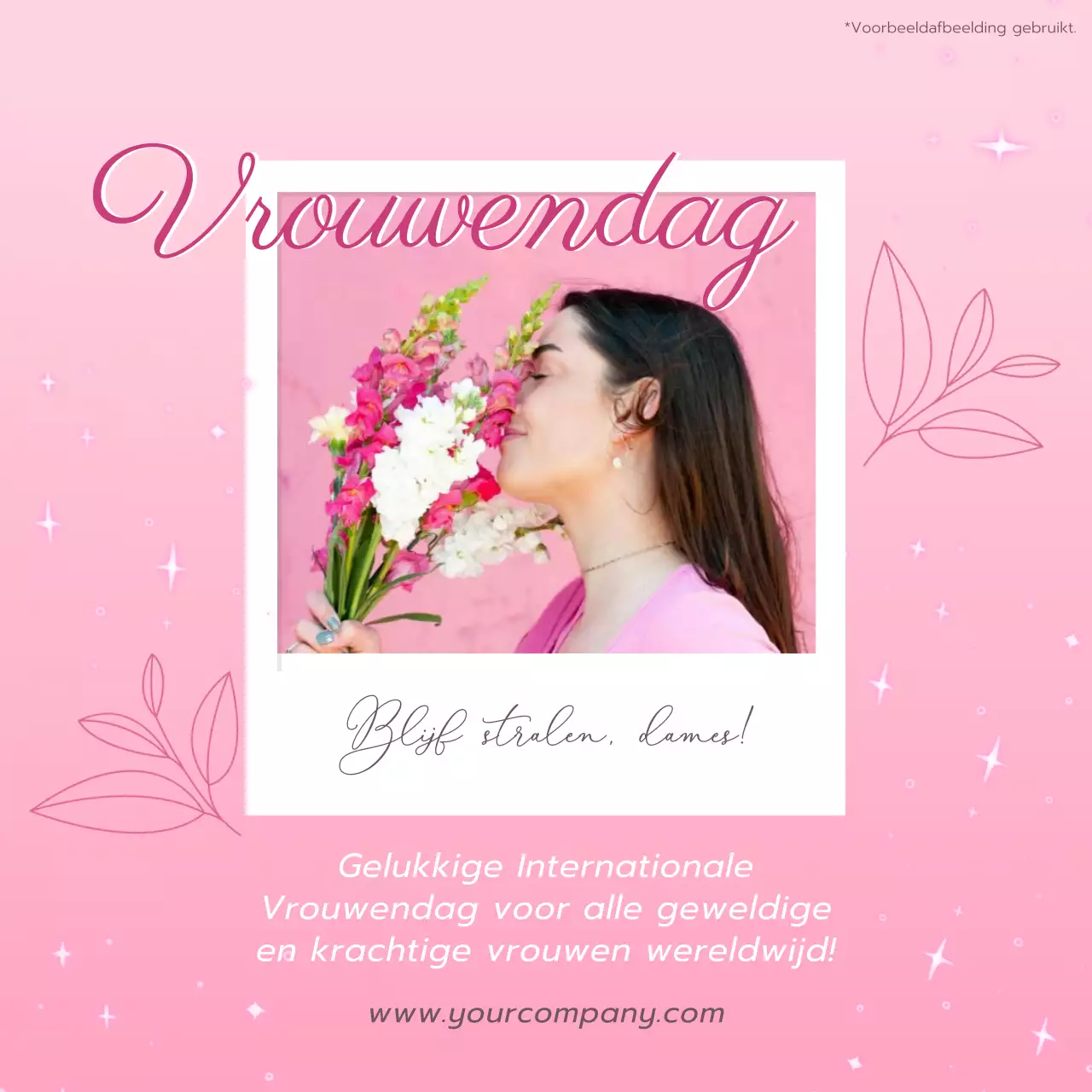 Roze en witte trendy campagne voor Internationale Vrouwendag