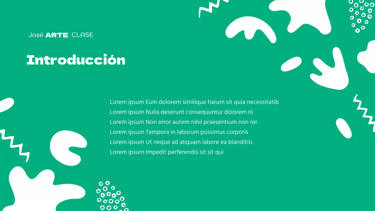 Un bonito folleto verde y naranja para una escuela de arte