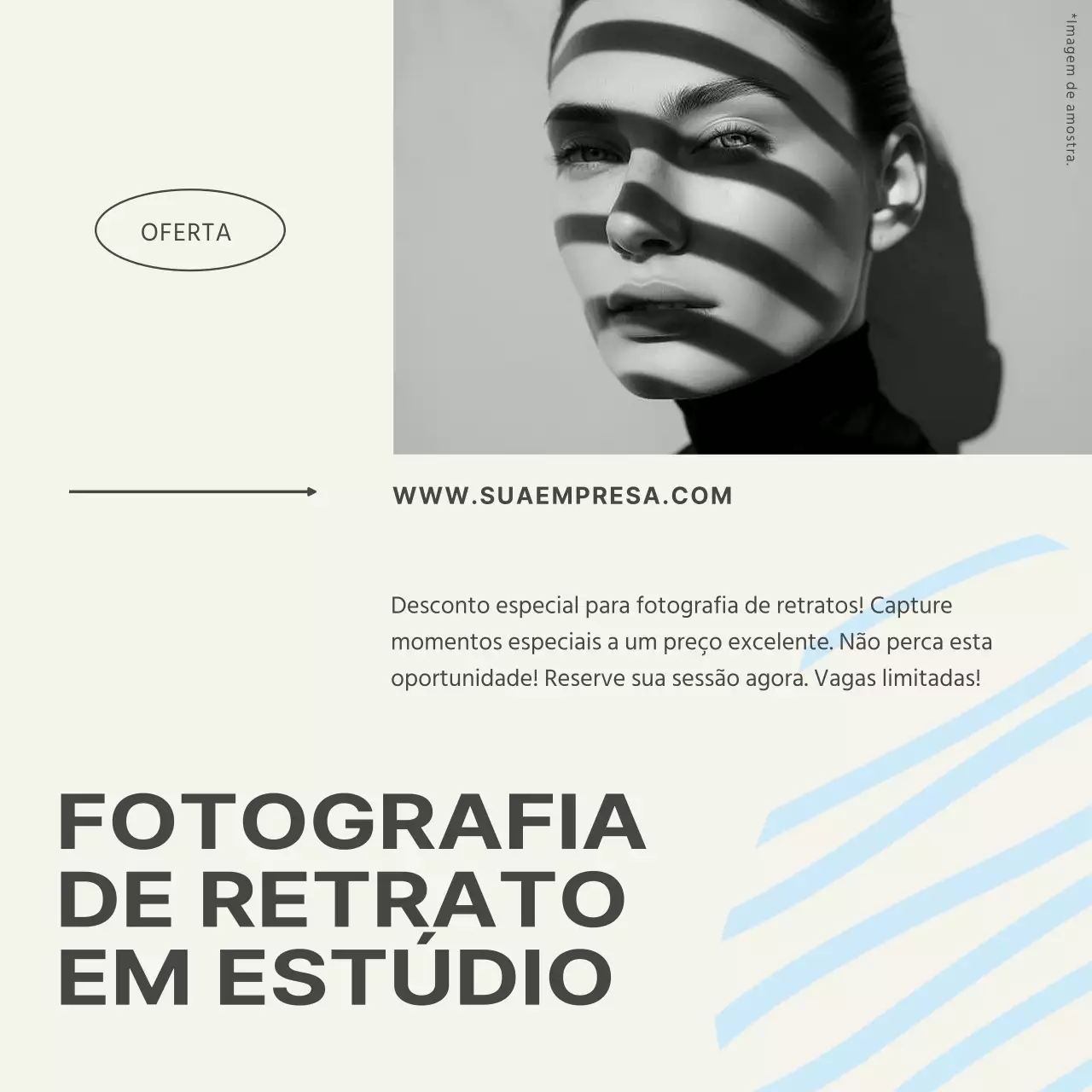 Estúdio fotográfico moderno com tendências cinzentas e azuis para publicidade