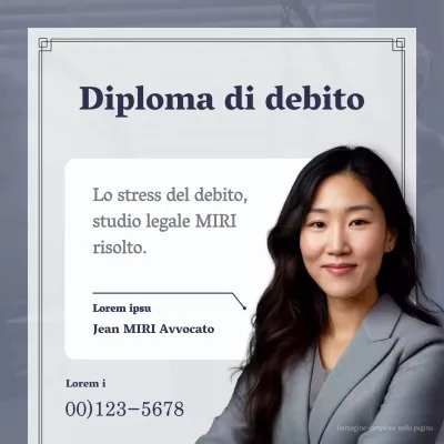 Annuncio di avvocato fallimentare moderno di colore blu navy