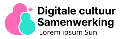 Conceptlogo voor een vereniging van onderwijsinstellingen in roze en mint