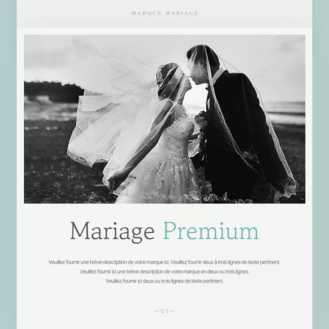 Promouvoir une marque de mariage simple en bleu clair