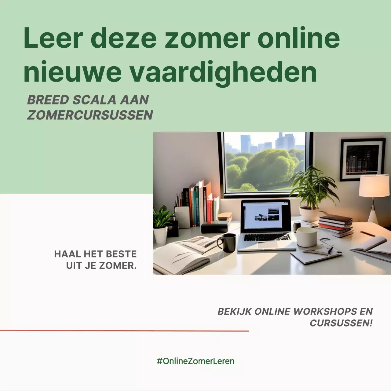 Lime en Witte Minimal Online Workshop Advertentie