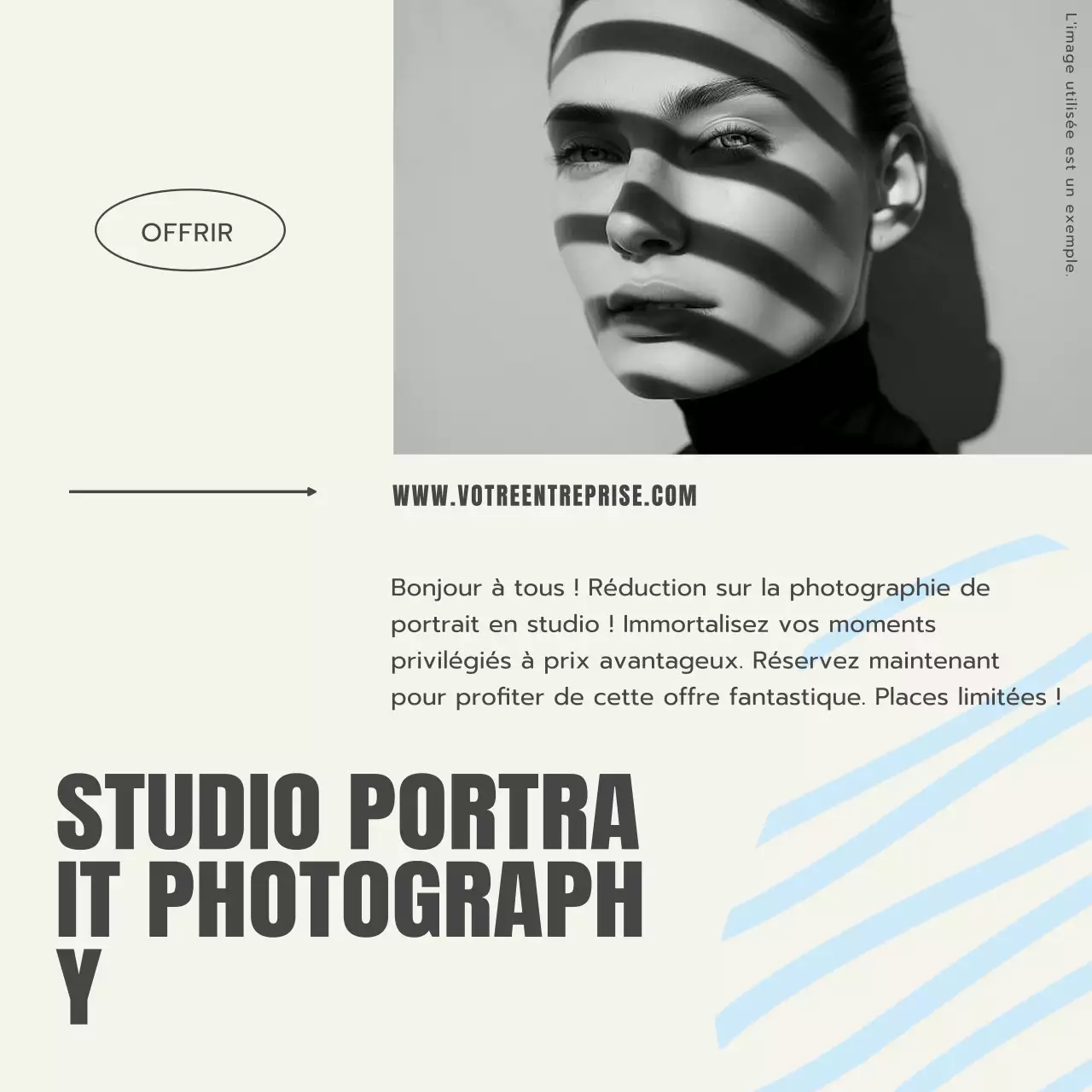 Tendance gris et bleu studio photo publicitaire moderne