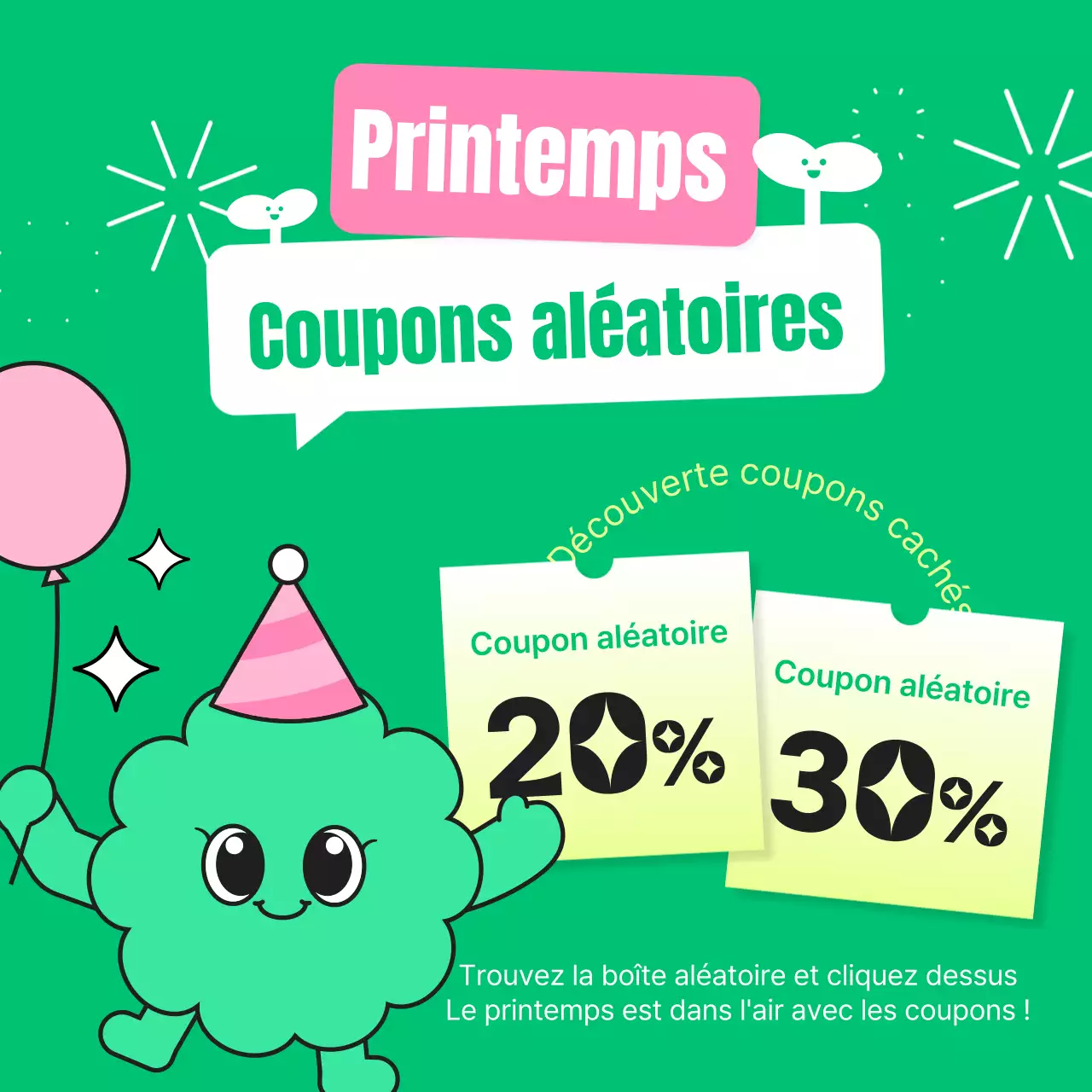 Promouvoir une jolie vente de printemps en chartreuse et en rose