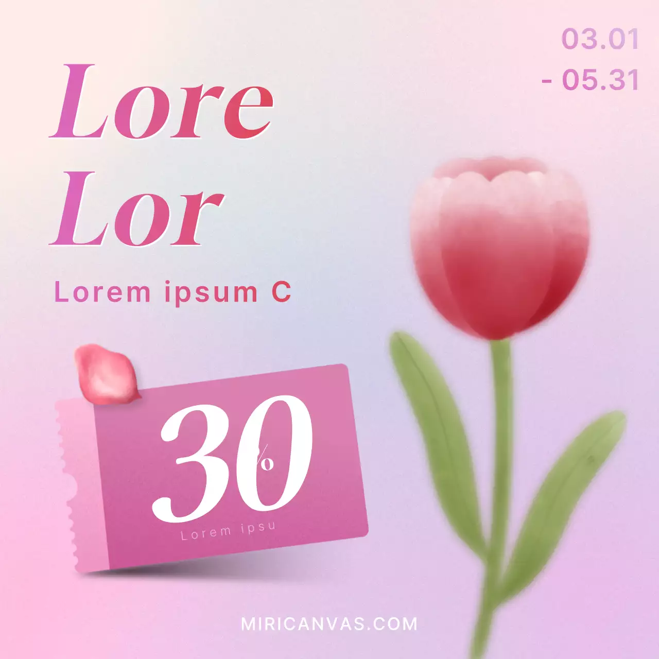 Een mooie voorjaarsadvertentie in geel en lichtblauw