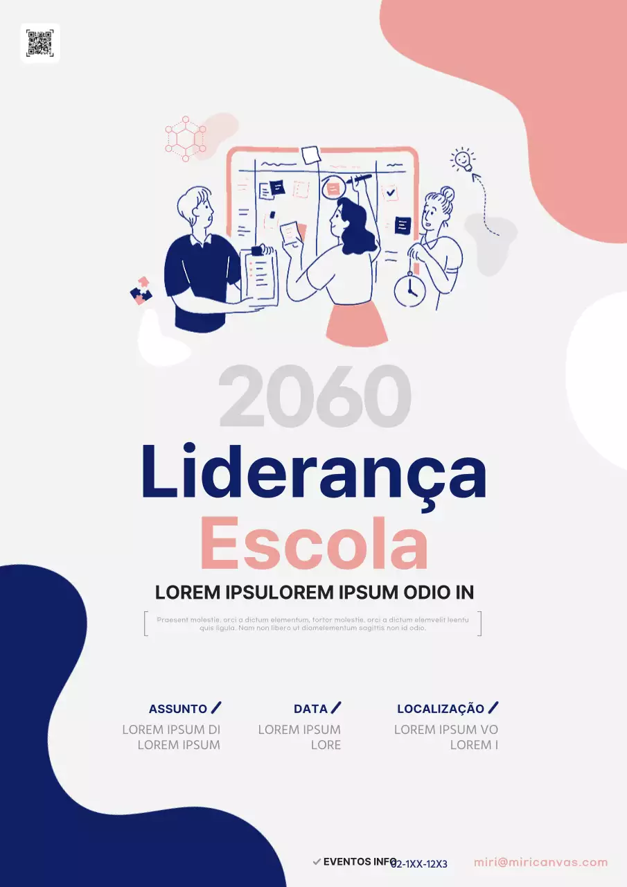 Promover um programa de liderança simples em cor-de-rosa e azul-marinho