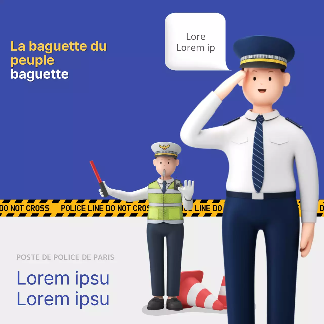 Promouvoir le contenu policier en bleu et blanc