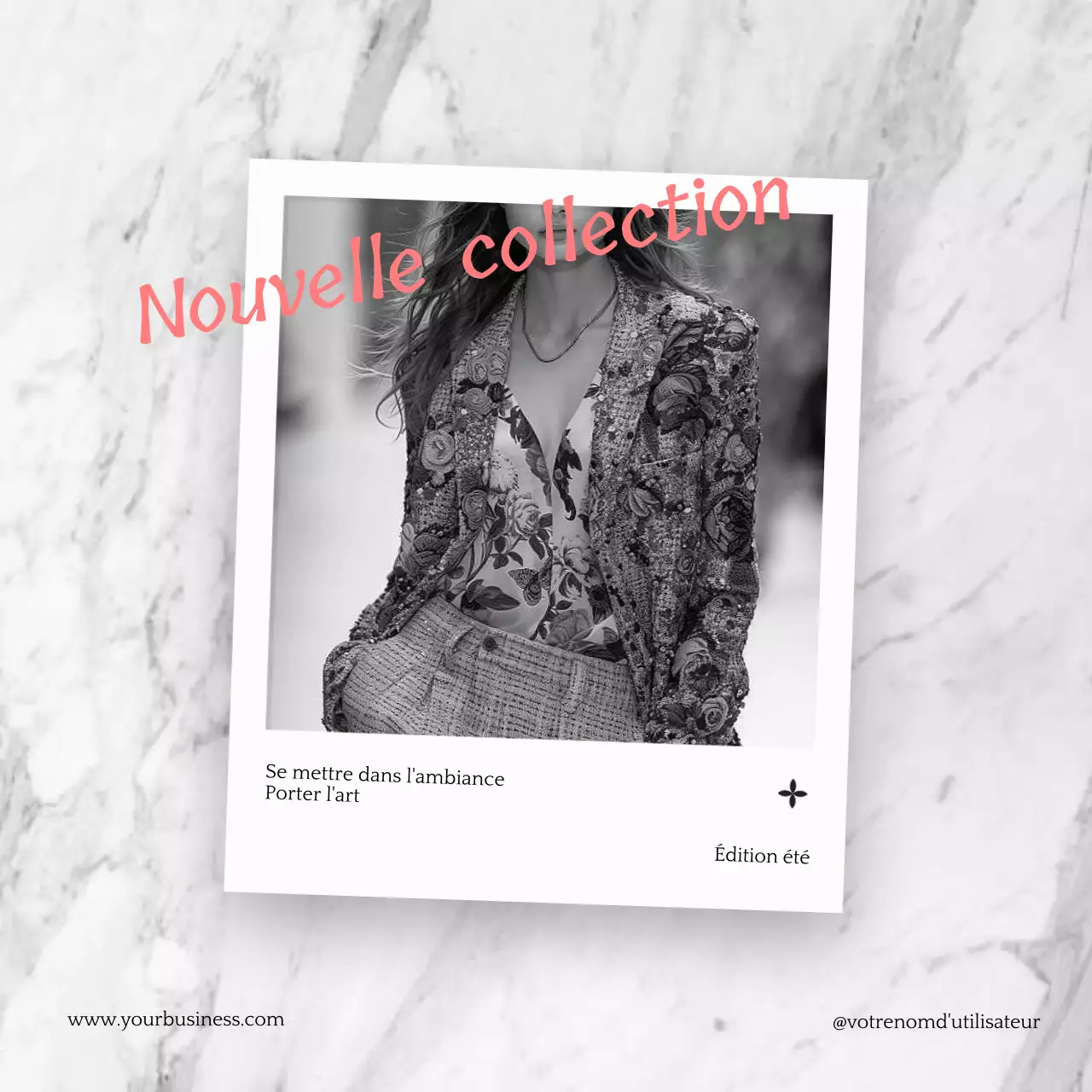 Promouvoir le collage de photos de mode moderne en gris