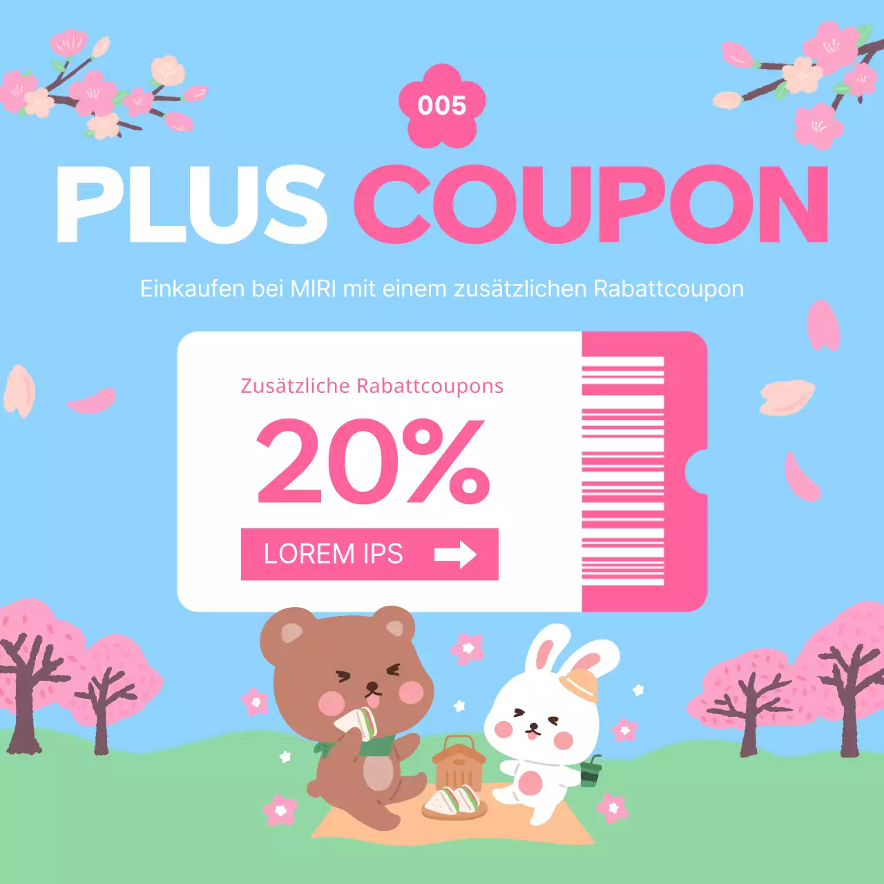 Werben Sie für einen hübschen Frühlingsverkauf in Hellblau und Rosa