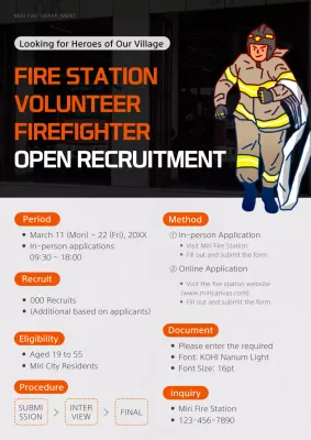 Orange Simple Recruitment Notice Poster