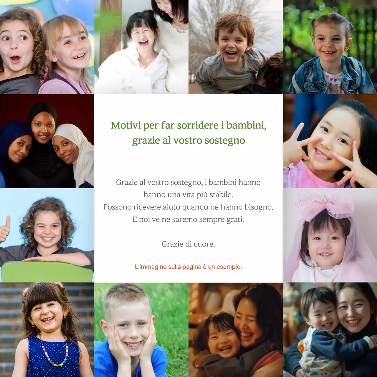 Promuovere la sponsorizzazione dei bambini con il minimalismo bianco e marrone