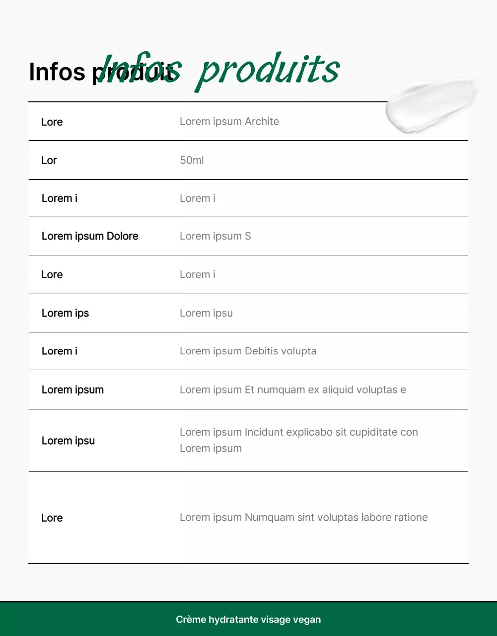 Promouvoir des cosmétiques simples et naturels en vert et blanc