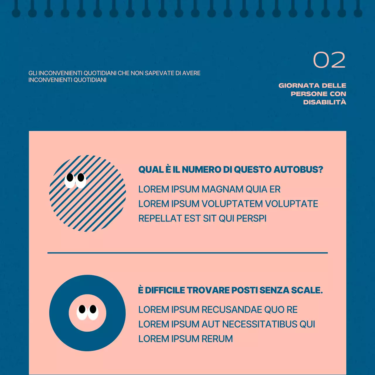 Posta geometrica per la Giornata della disabilità in rosa e giallo caldo