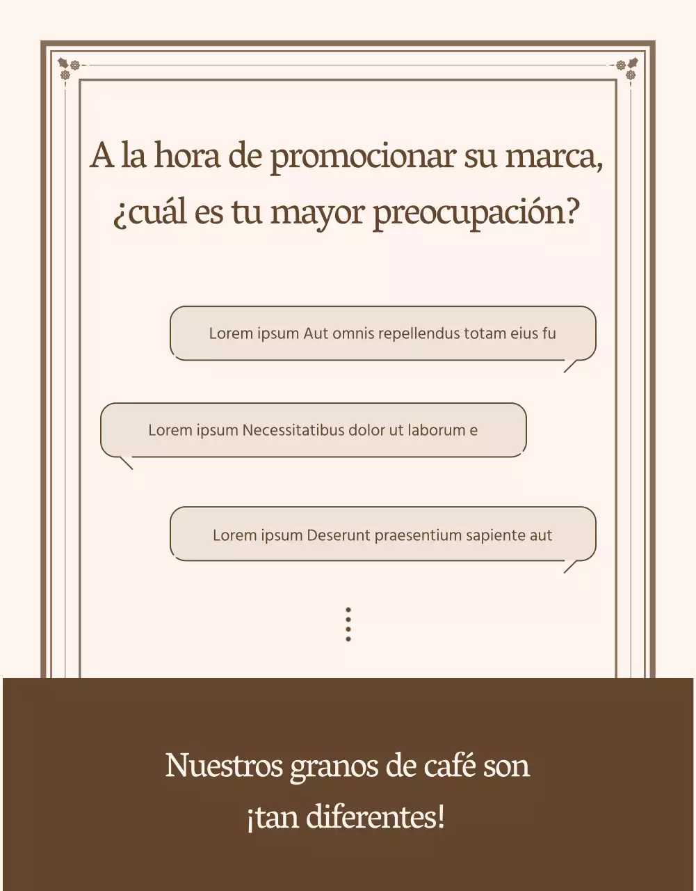 Página de introducción o anuncio para páginas de detalles vintage en marfil y beige