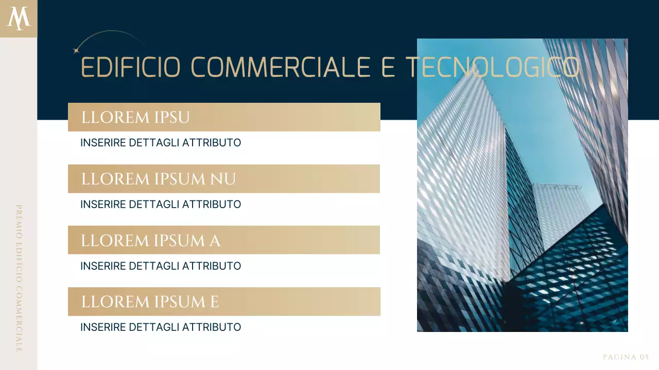 Un lussuoso annuncio immobiliare in blu navy e oro