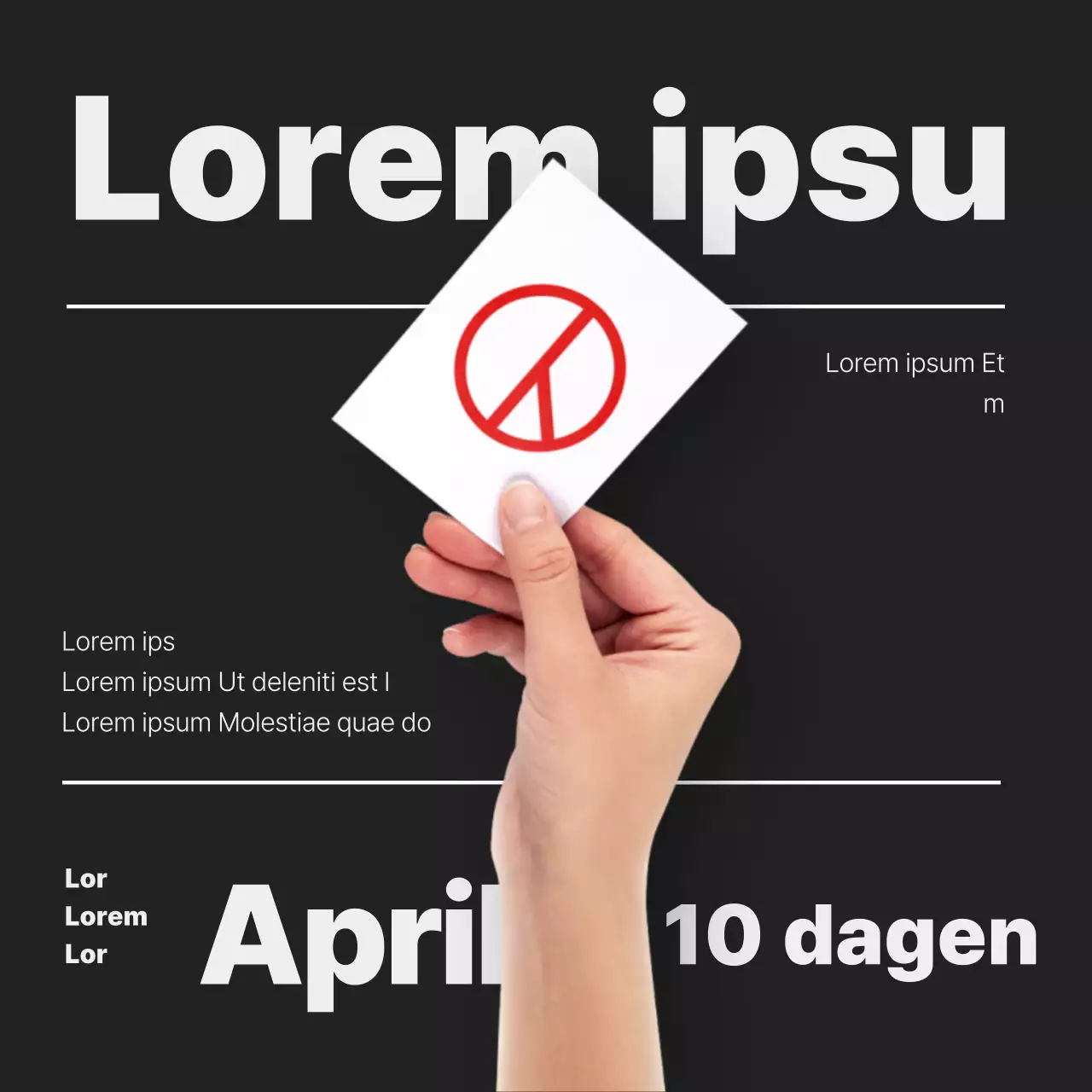 Een zwarte, minimalistische 'get-out-the-vote'-boodschap promoten