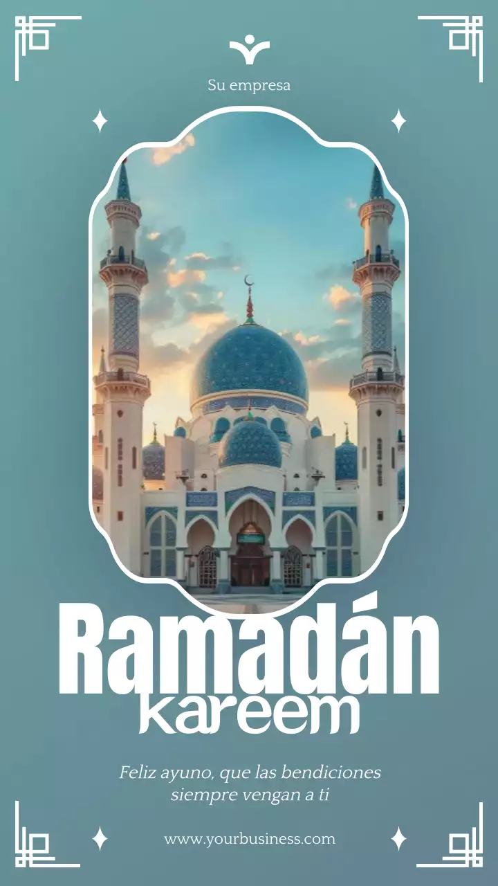 Campaña clásica de felicitación del Ramadán Kareem en blanco y menta