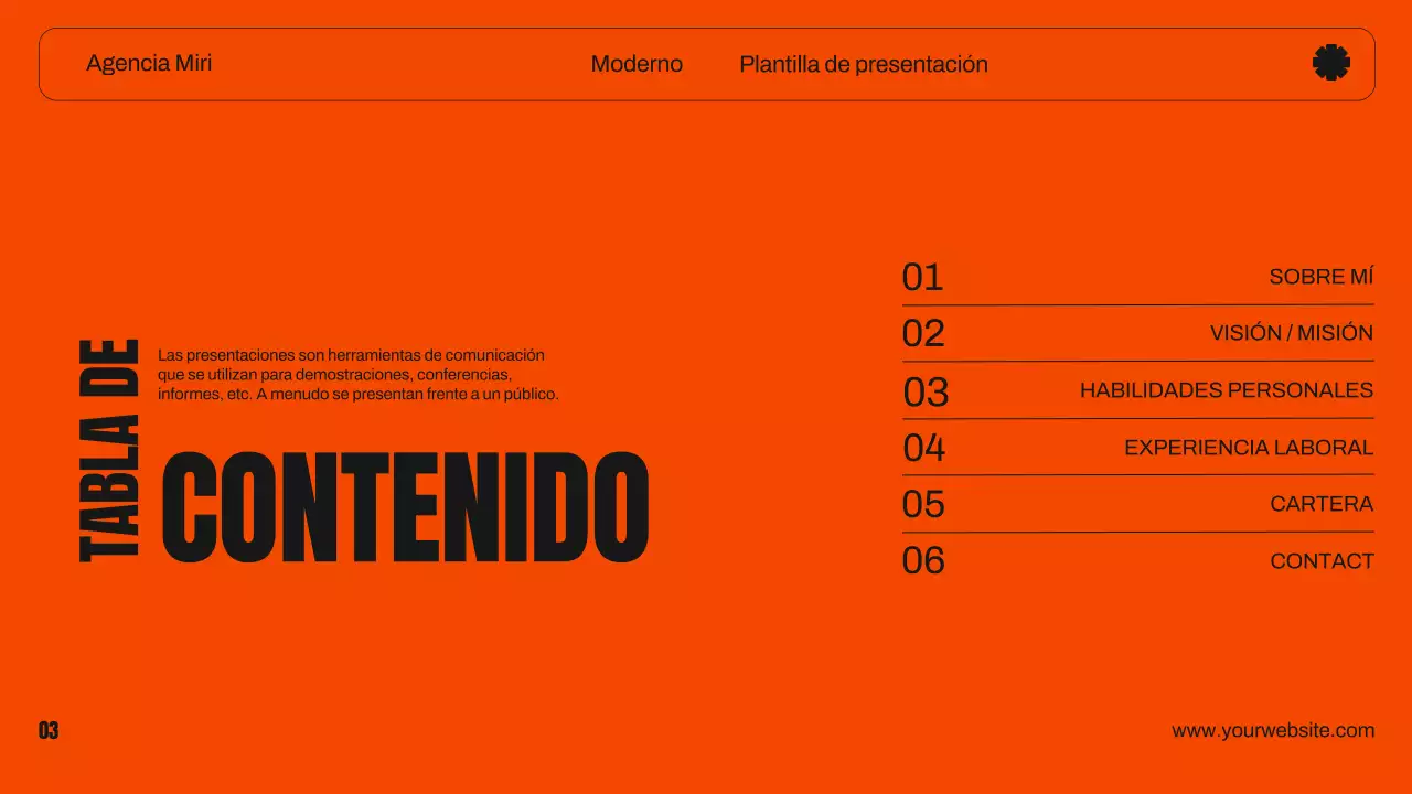 Cartera creativa de diseño gráfico moderno en naranja y negro